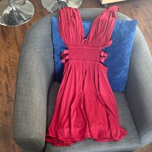 Elegant Red Sleeveless Dress